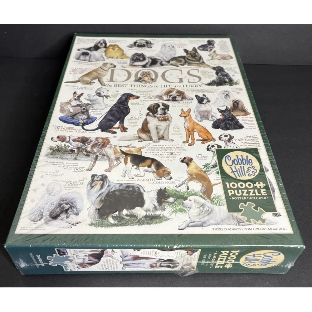 Cobble Hill Dog Quotes Jigsaw Puzzle 1000 Piece Random Cut Puppy SEALED